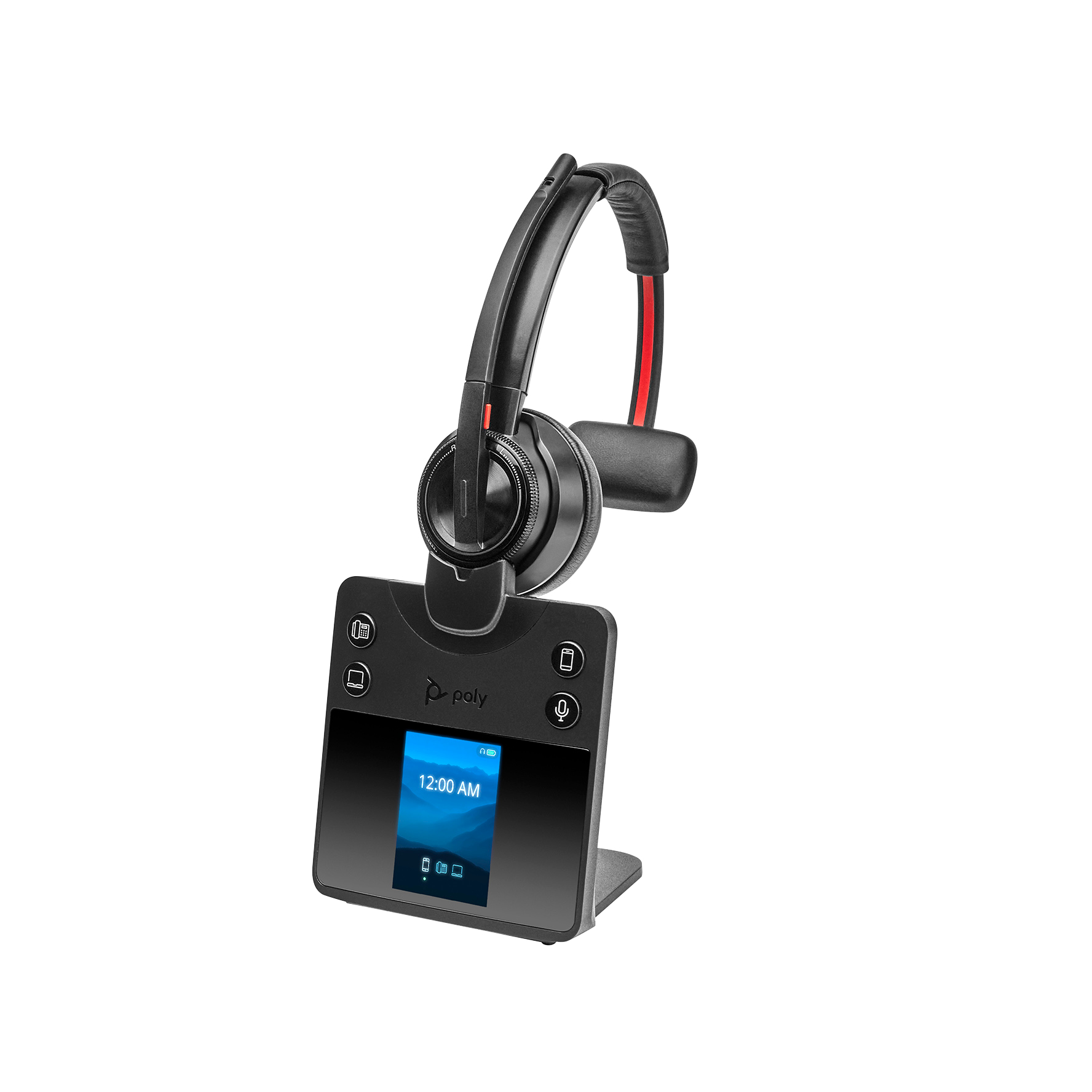 Poly Savi 8410 Office - Savi 8400 series - cuffie con microfono - over ear - DECT / Bluetooth - senza fili - nero - Certificato per i team Microsoft
