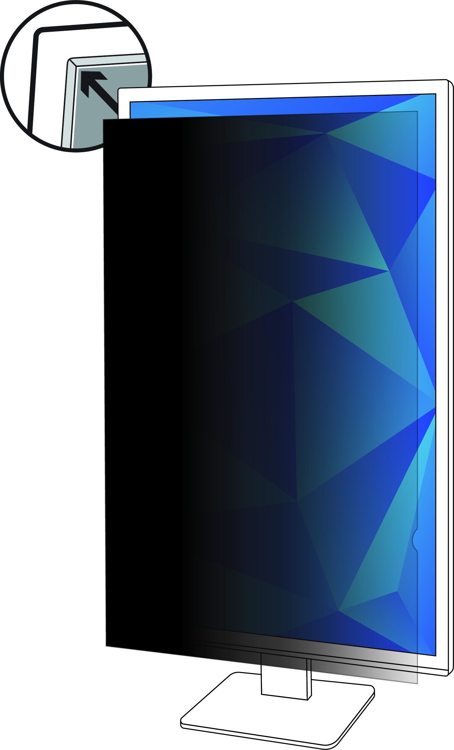 Filtro 3M Privacy for 21.5" Monitors 16:9 - Filtro privacy schermo - 21,5" - nero