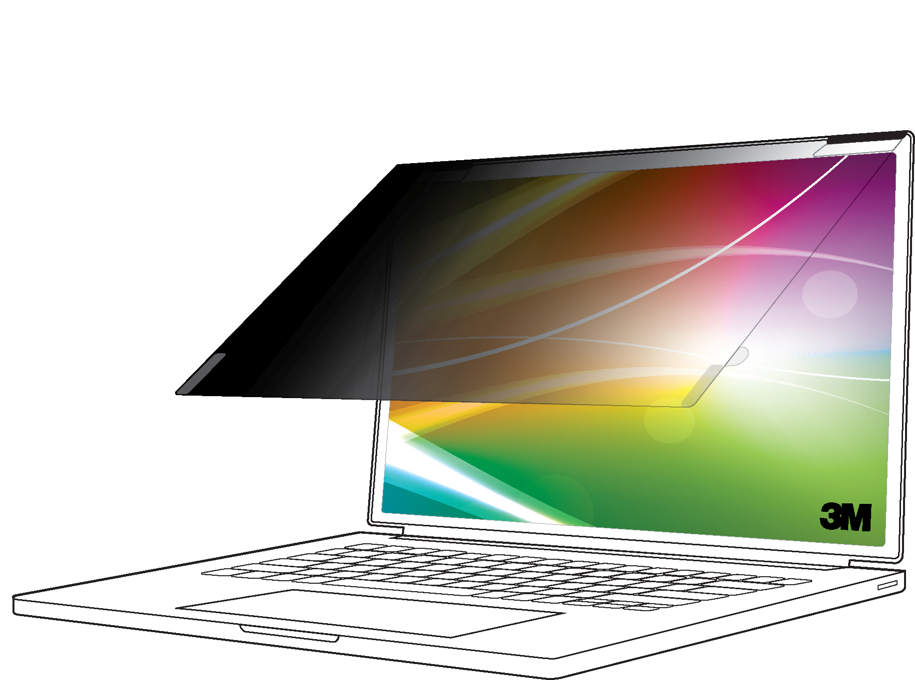 3M Bright Screen Privacy Filter - Filtro privacy notebook - rimovibile - capovolgibile - 13.5" - nero