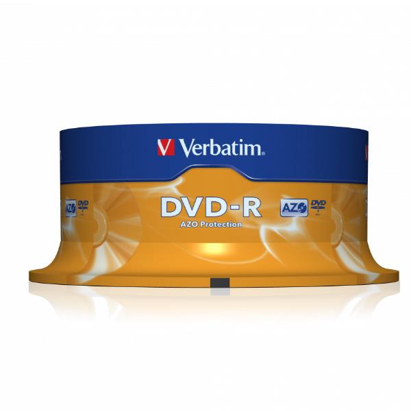 Verbatim - 25 x DVD-R - 4.7 GB 16x - argento opaco - campana