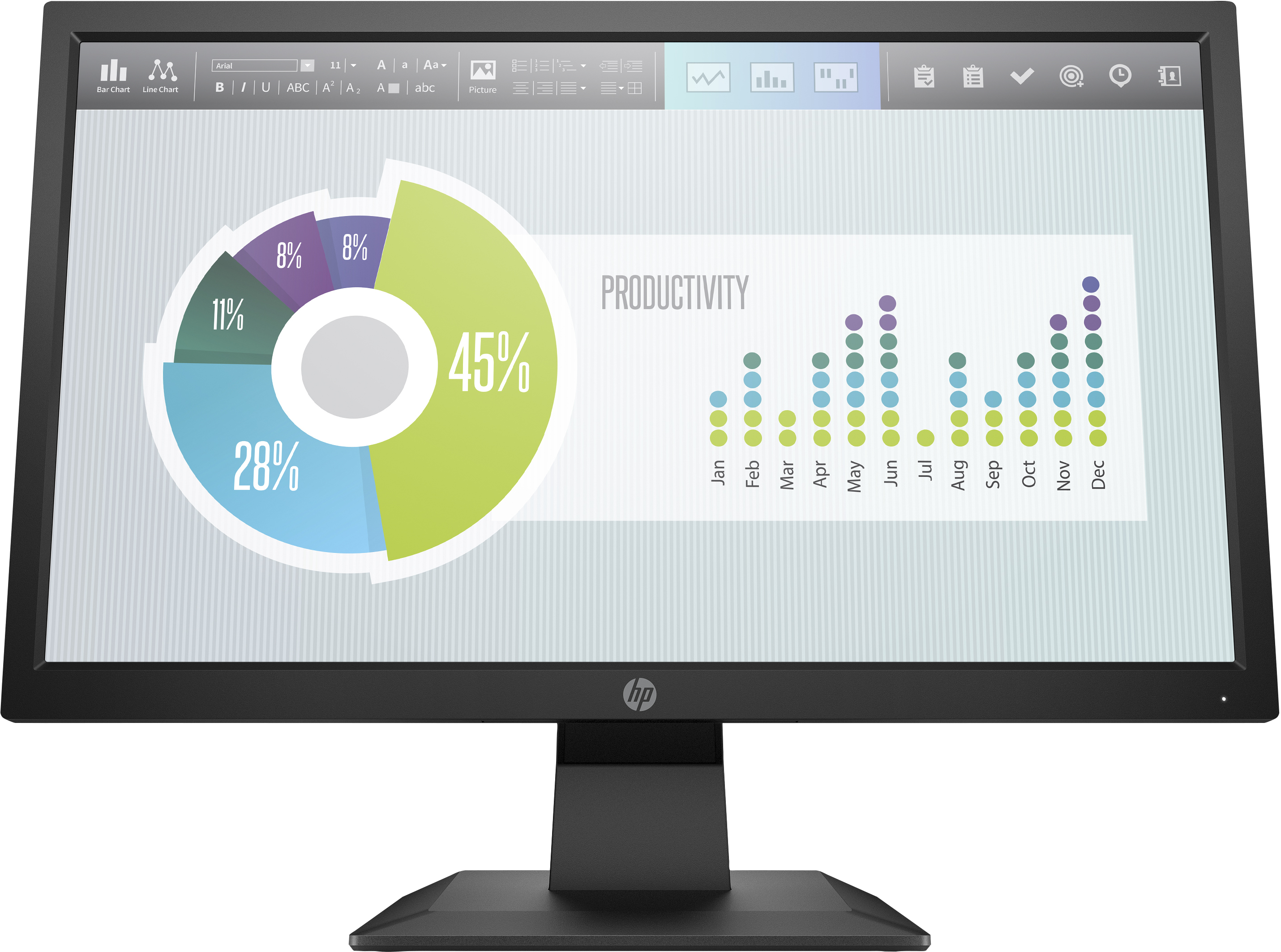 HP P204v - Monitor a LED - 19.5" - 1600 x 900 HD+ @ 60 Hz - TN - 200 cd/m² - 600:1 - 5 ms - HDMI, VGA - nero