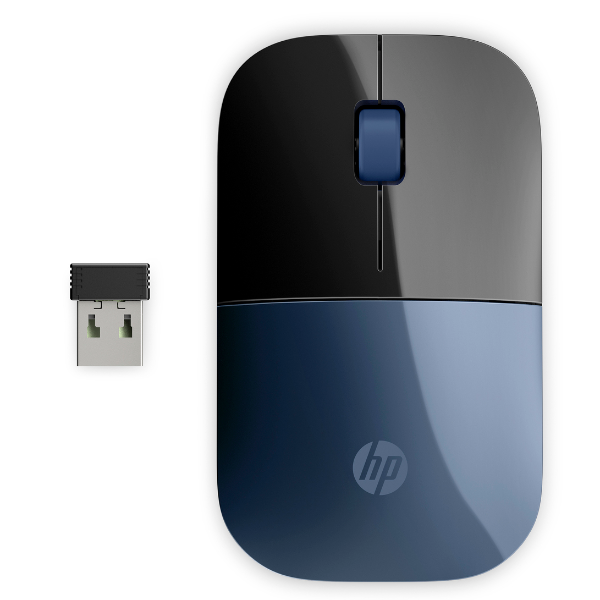 HP Z3700 - Mouse - 3 pulsanti - senza fili - 2.4 GHz - ricevitore wireless USB - blu - per HP 27; ENVY Laptop 13, 17; Laptop 14, 15; Pavilion Laptop 14, 15; Pavilion x360 Laptop