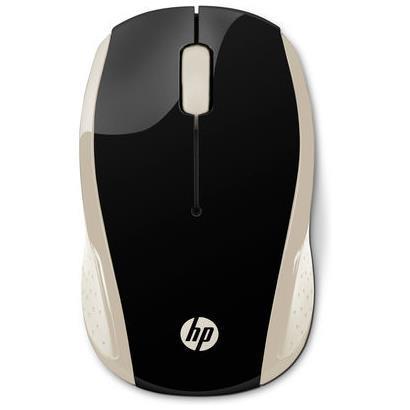 HP 200 - Mouse - per destrorsi e per sinistrorsi - ottica - senza fili - 2.4 GHz - ricevitore wireless USB - oro setato - per HP 20, 22, 24, 27, 460; Pavilion 24, 27, 590, 595, TP01; Pavilion Laptop 14, 15