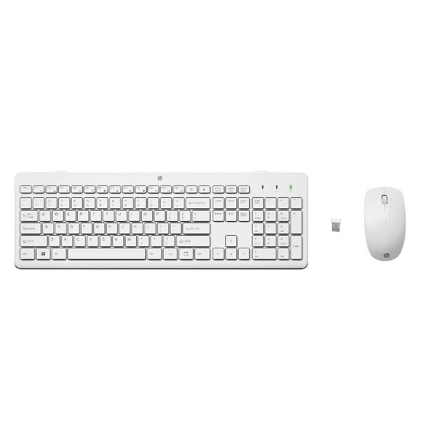 HP 230 - Set mouse e tastiera - senza fili - 2.4 GHz - italiana - bianco - per OMEN 25L by HP; OMEN by HP Laptop 16; Victus by HP Laptop 16; Laptop 15; Pavilion 27