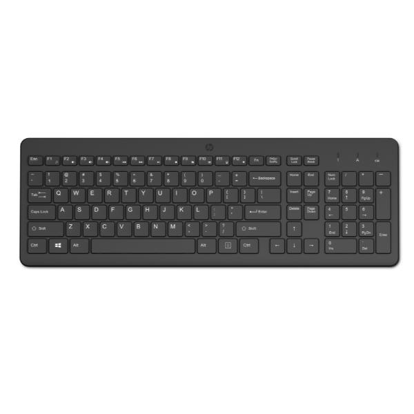 HP 220 - Tastiera - senza fili - 2.4 GHz - italiana - nero - packaging riciclabile