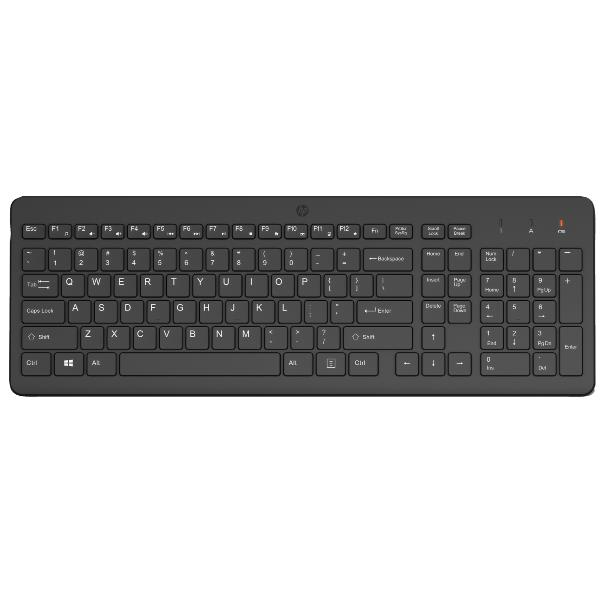 HP 225 - Tastiera - 2.5-zone layout - senza fili - 2.4 GHz - italiana - nero