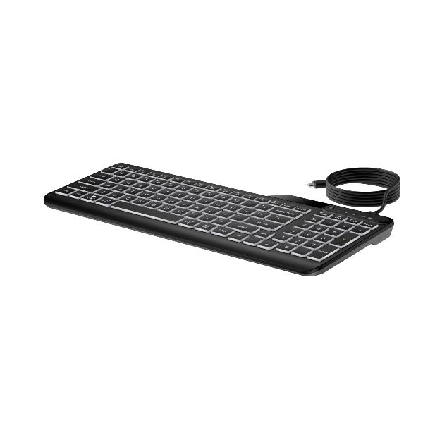 HP 400 - Tastiera - compact size, 2-zone layout, 12 programmable keys, low profile key travel, multi-device - backlit - USB-C - italiana - nero