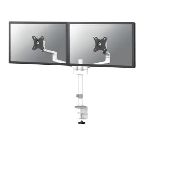 Neomounts DS60-425WH2 - Kit montaggio (braccio snodato) - video full-motion - per 2 monitor - acciaio - bianco - dimensione schermo: 17"-27" - montabile su desk