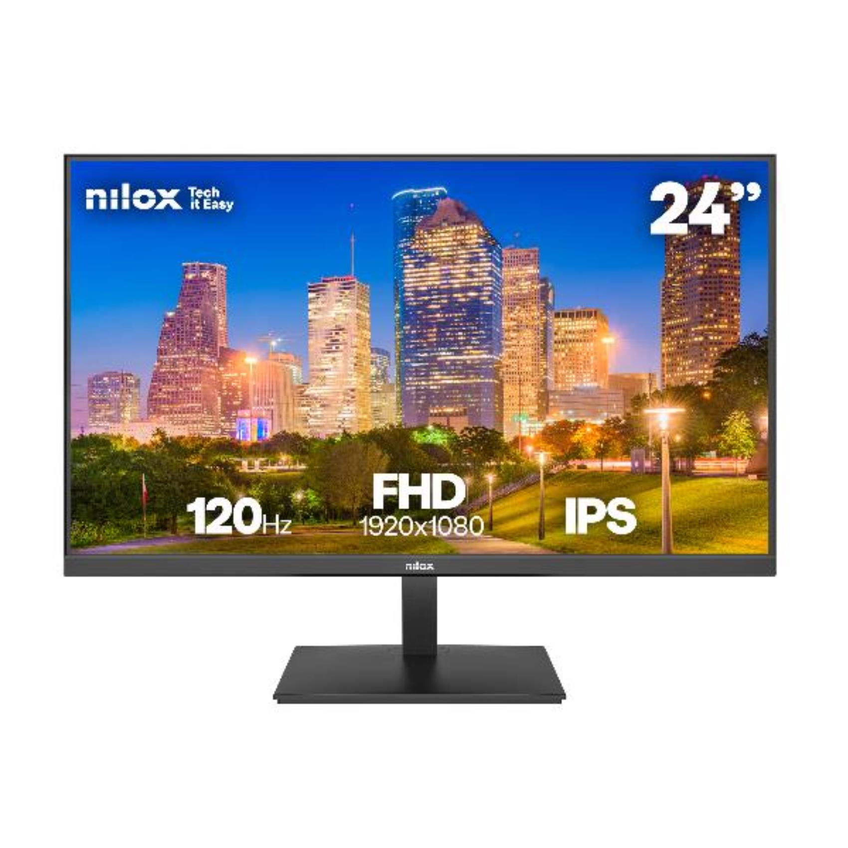 Nilox MONITOR 24 IPS 120 HZ HDMI Y DP, 61 cm (24ʺ), 1920 x 1080 Pixel, Full HD, 4 ms, Nero