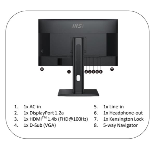 MSI PRO MP275PG, 68,6 cm (27ʺ), 1920 x 1080 Pixel, Full HD, LCD, 4 ms, Nero