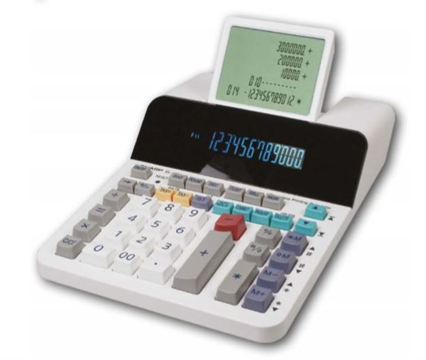 Sharp EL-1901 - Calcolatrice scrivente con stampa - VFD - 12 cifre - adattatore CA - bianco