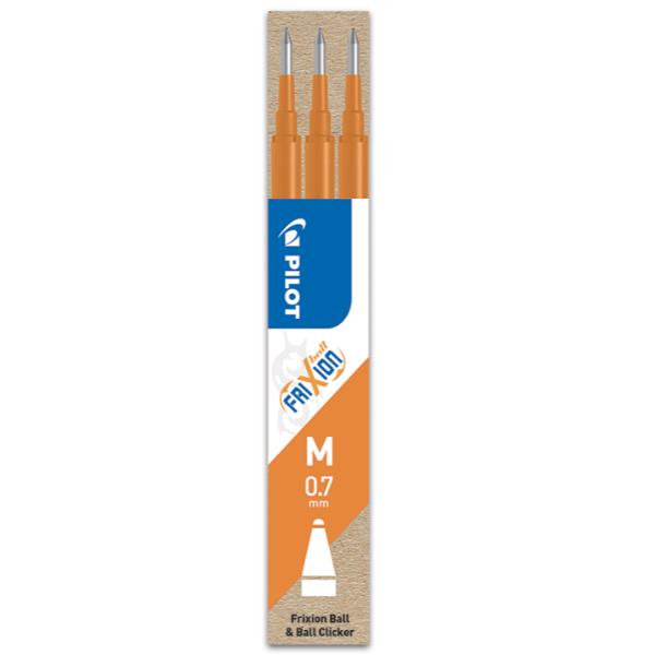 Pilot FriXion Ball - Refill - arancione - 0.7 mm - medio (pacchetto di 3)