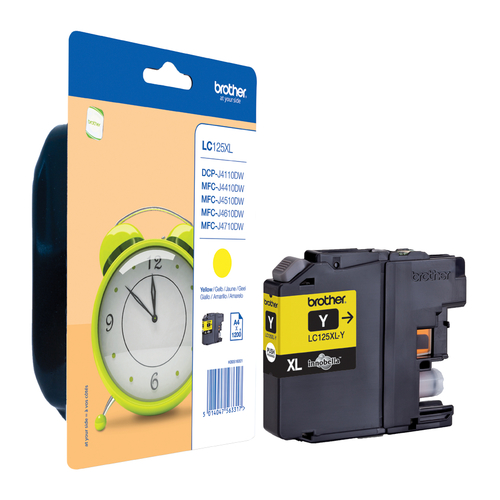 Brother LC125XLY - Rendimento Super Alto - giallo - originale - cartuccia d'inchiostro - per Brother DCP-J4110, MFC-J4410, J4510, J4610, J4710, J6520, J6720, J6920