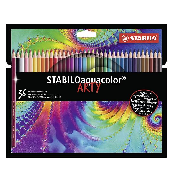 STABILO aquacolor ARTY - Matita acquerellabile - colori assortiti brillanti - 2.8 mm (pacchetto di 36)