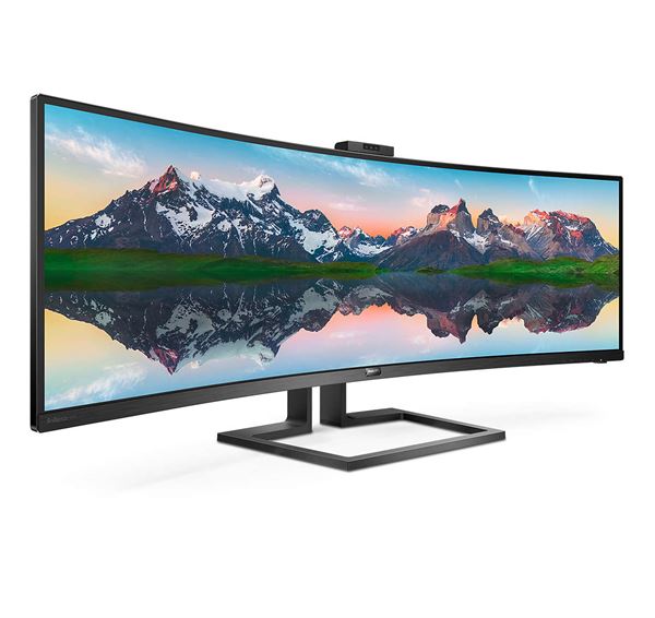 Philips Brilliance P-line 499P9H - Monitor a LED - curvato - 49" (48.8" visualizzabile) - 5120 x 1440 Dual Quad HD @ 60 Hz - VA - 450 cd/m² - 3000:1 - DisplayHDR 400 - 5 ms - 2xHDMI, DisplayPort, USB-C - altoparlanti - nero testurizzato