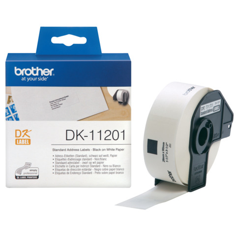 ROTOLO DI 400 ETICHETTE IN CARTA NERO SU BIANCO 29 MM X 90 MM