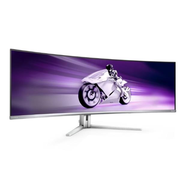 Philips Evnia 8000 49M2C8900L - Monitor OLED - gaming - curvato - 49" (48.9" visualizzabile) - 5120 x 1440 Dual Quad HD @ 144 Hz - 1000 cd/m² - 1000000:1 - DisplayHDR 400 True Black - 0.03 ms - 2xHDMI, DisplayPort, USB-C - altoparlanti con subwoofer - bianco