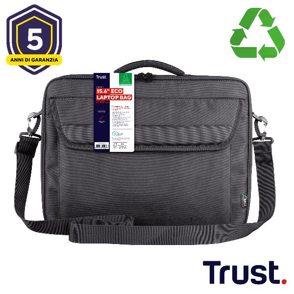 BORSE  CUSTODIE - ATLANTA BORSA ECO PER LAPTOP FINO A 15.6' - 100% MATERIALE RICICLATO - NERO