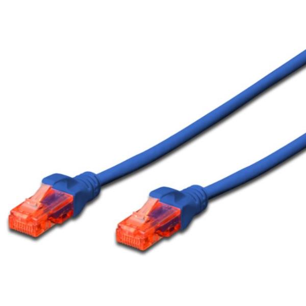 DIGITUS Professional - Cavo patch - RJ-45 (M) a RJ-45 (M) - 2 m - UTP - CAT 6e - senza alogeni, stampato, antiaggrovigliamento - blu