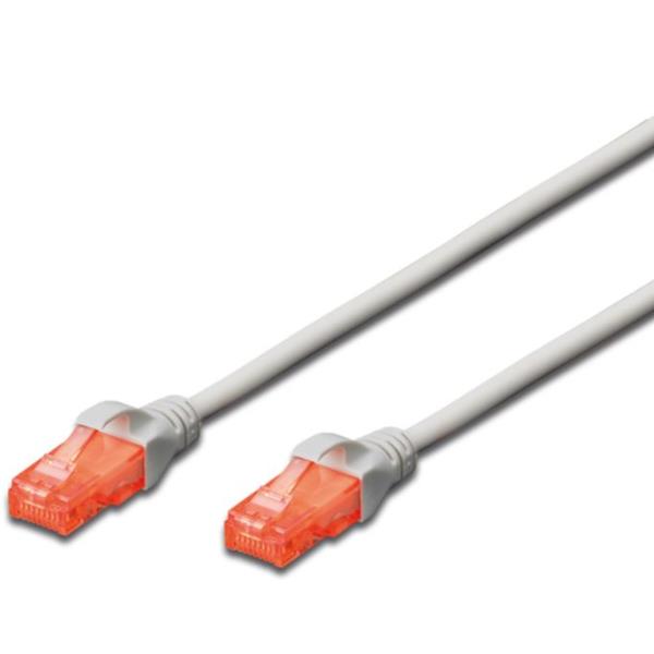 DIGITUS - Cavo patch - RJ-45 (M) a RJ-45 (M) - 20 m - UTP - CAT 6e - IEEE 802.3 - schermato, senza alogeni, stampato, antiaggrovigliamento - grigio