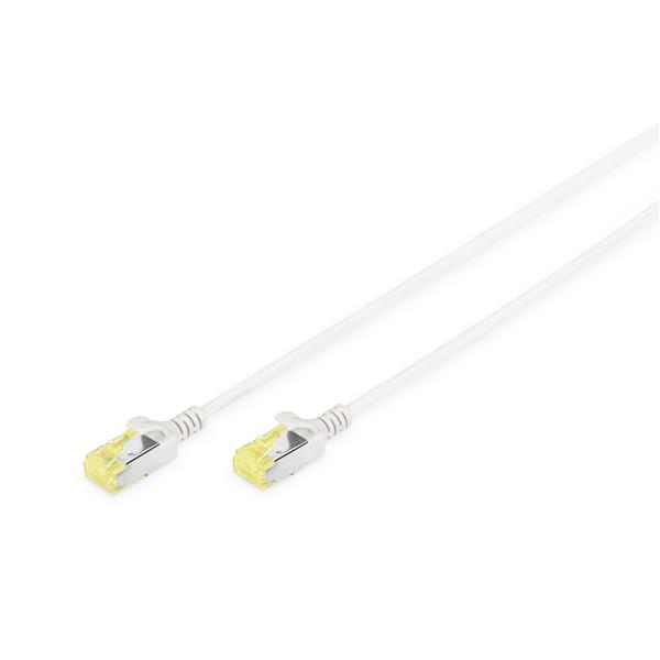 DIGITUS Slim - Cavo patch - RJ-45 (M) a RJ-45 (M) - 1 m - U/FTP - CAT 6a - senza alogeni, stampato, antiaggrovigliamento - grigio