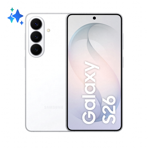 Samsung Galaxy S26 Smartphone AI, 512GB, Processore avanzato, Assistente Foto, Creative Studio, Camera 50 MP, 4300 mAh, White, 16 cm (6.3ʺ), 12 GB, 512 GB, 50 MP, Android 16.0, Bianco