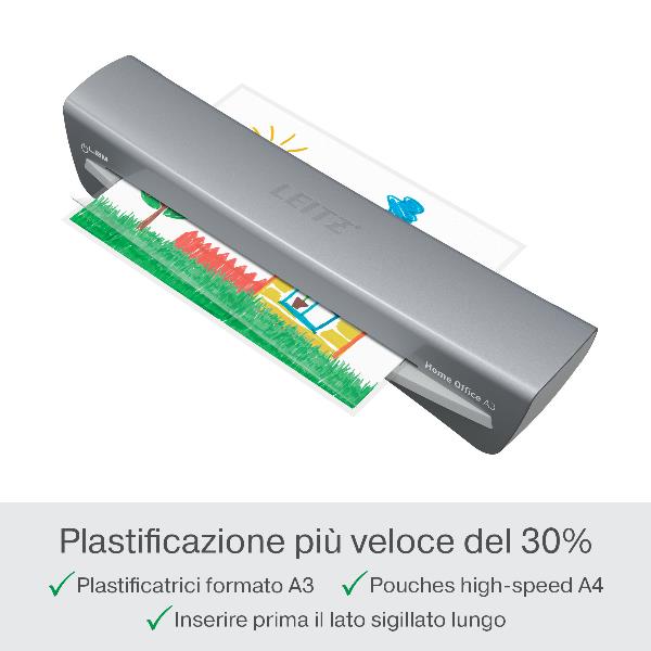 Leitz iLAM Laminator Home Office A3, 32 cm, Plastificatrice a caldo, 3 min, 310 mm/min, 0,4 mm, A3