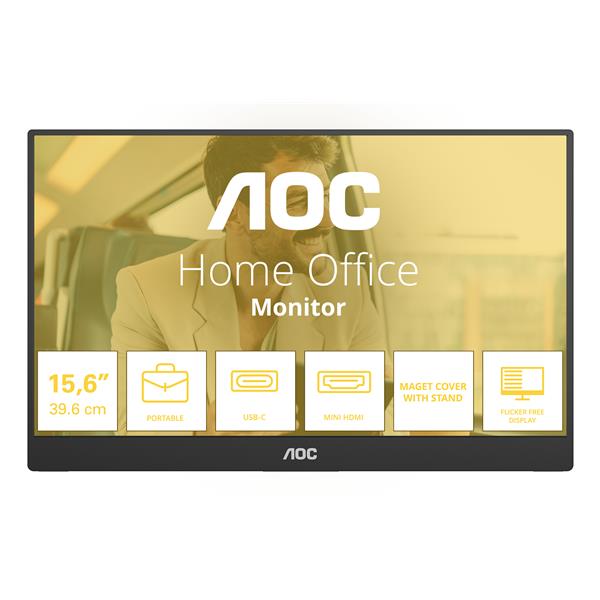 AOC 16T20E2, 39,6 cm (15.6ʺ), LED, 1920 x 1080 Pixel, Full HD, 16:9, 4 ms