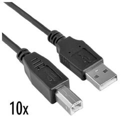 Nilox - Cavo USB - USB Tipo B (M) a USB (M) - USB 2.0 - 1.8 m - nero (pacchetto di 10)