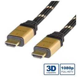 ITB Solution GOLD - Cavo HDMI con Ethernet - HDMI maschio a HDMI maschio - 10 m - a doppia schermatura - nero, oro