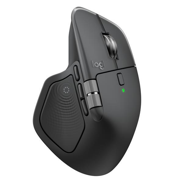 Logitech MX Master 4, Mano destra, Laser, RF senza fili + Bluetooth, 8000 DPI, Grafite
