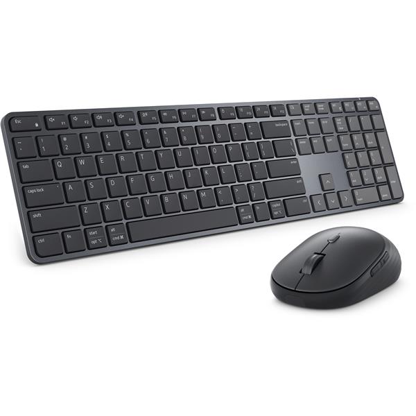 DELL Pro 7 Slim KM726, Wireless, RF senza fili + Bluetooth, Tasto con meccanismo a forbici, QWERTY, Nero, Mouse incluso