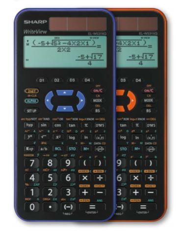 Sharp EL-W531XG, Tasca, Calcolatrice scientifica, 16 cifre, 4 linee, CA/Batteria, Nero, Arancione