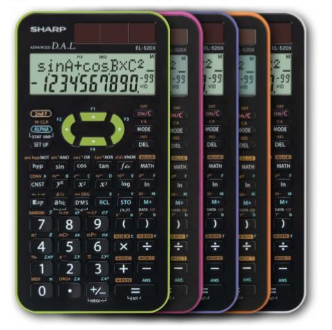 Sharp EL-520X, Tasca, Calcolatrice scientifica, 10 cifre, 2 linee, Batteria/Solare, Nero, Rosa
