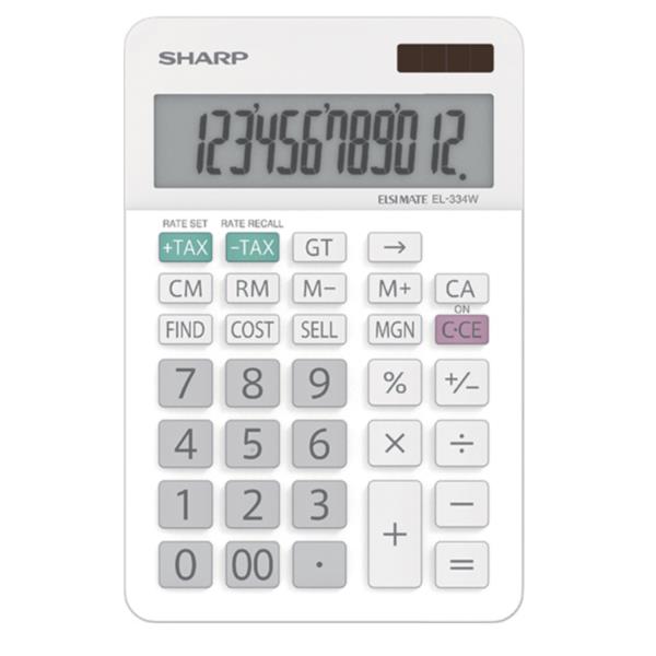 Calcolatrice desktop professionale Sharp SH-EL334W con display LCD a 12 cifre