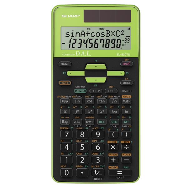 Calcolatrice scientifica Sharp EL-520TSBGR con 420 funzioni e display a 2 linee