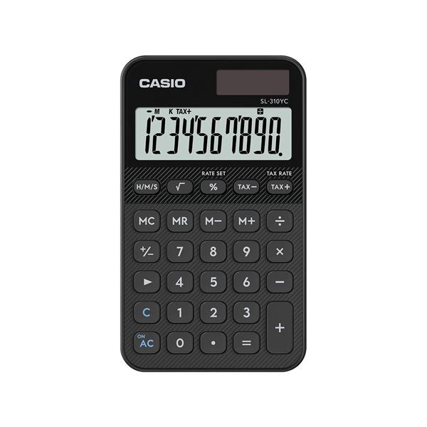 Calcolatrice tascabile Casio SL-310YC-BK-W-EP con display a 10 cifre