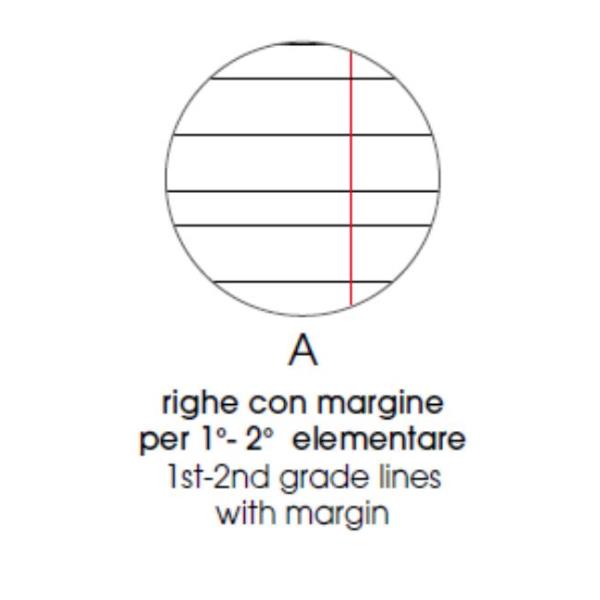 Quaderno Pigna A4 con rilegatura a filo refe, rigatura a quadri da 5 mm, copertina in cartone plastificato, 80 fogli."