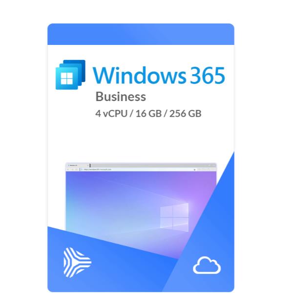 Windows 365 Business 4 vCPU  16 GB  256 GB - Impegno annuale  pagamento annuale