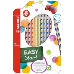 Pastelli colorati Easycolors - diametro mina 4,20 mm - per destrorsi - colori assortiti - Stabilo - astuccio 12 pezzi