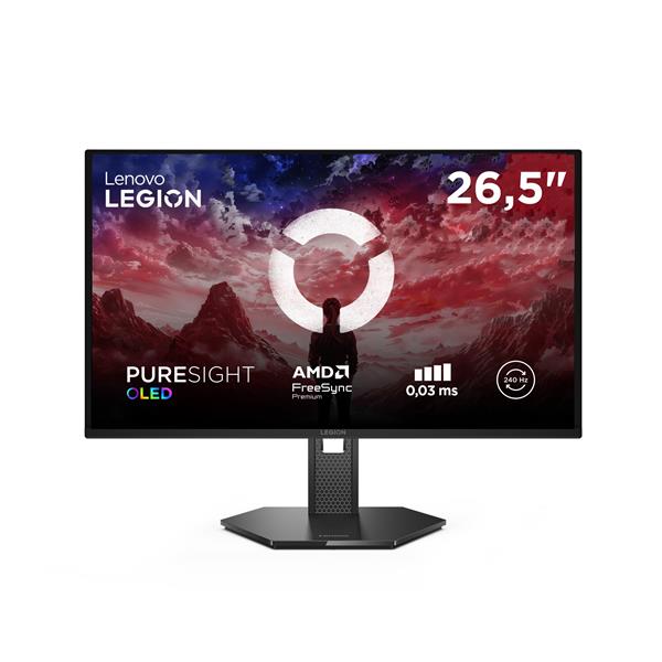 Lenovo Legion 27Q-10 OLED Monitor, 67,3 cm (26.5ʺ), 2560 x 1440 Pixel, Quad HD, OLED, 0,03 ms, Nero