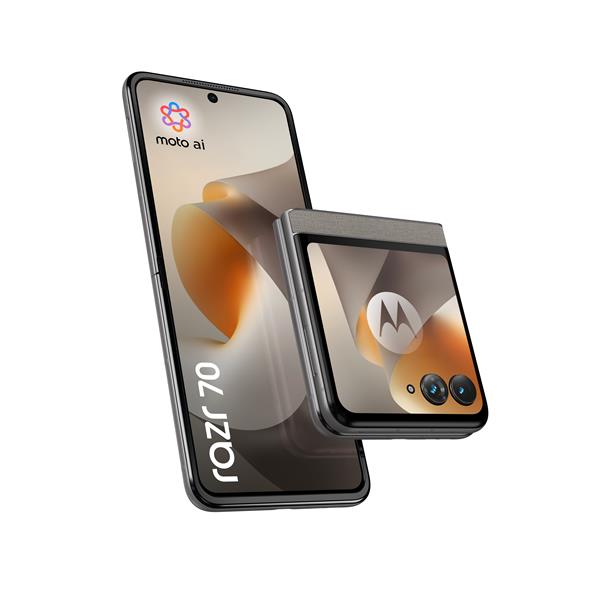 Motorola razr 70 (8/256GB, Doppia camera 50MP, Display interno FHD+ 6.9ʺ 120Hz e esterno 3.62ʺ, MediaTek Dimensity 7450X, 4800mAh, TurboPower 30W, Android 16), PANTONE Hematite, 17,5 cm (6.9ʺ), 8 GB, 256 GB, 50 MP, Android 16.0, Colore della pietra