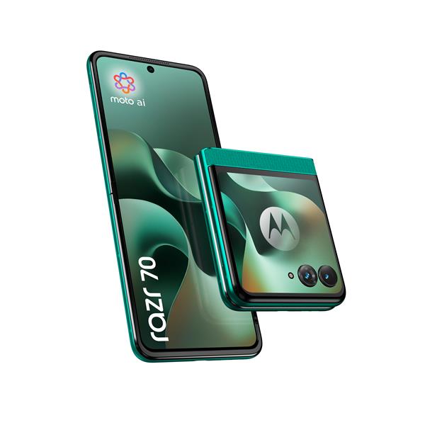 Motorola razr 70 (8/256GB, Doppia camera 50MP, Display interno FHD+ 6.9ʺ 120Hz e esterno 3.62ʺ, MediaTek Dimensity 7450X, 4800mAh, TurboPower 30W, Android 16), PANTONE Sporting Green, 17,5 cm (6.9ʺ), 8 GB, 256 GB, 50 MP, Android 16.0, Verde scuro