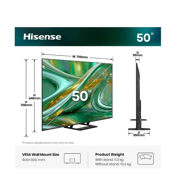 Smart TV ULED 50" Hisense 4K HDR10+ Adaptive Dolby Vision IQ