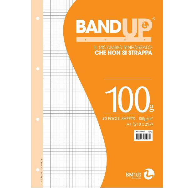 Ricambi BandUP forati rinforzati - A4 - 5mm c/margine - 100gr - BM - conf. 40 pezzi