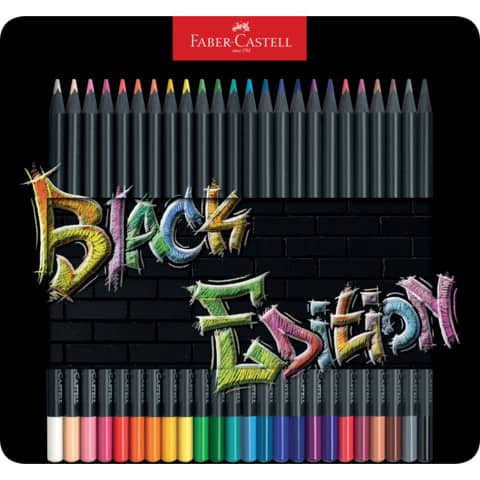 Matite colorate triangolare Black Edition - colori assortiti - Faber-Castell - conf.24 pezzi