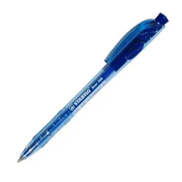 Penna a sfera a scatto Liner 308 - punta 0,7 mm - blu - Stabilo