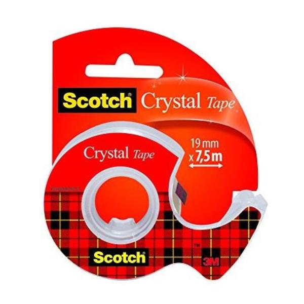 Nastro adesivo  in chiocciola Crystal 600 - 19 mm x 7,5m - acrilico - trasparente - Scotch