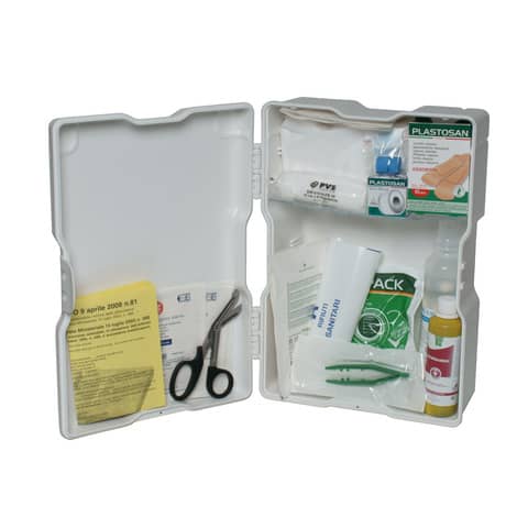 Armadietto di pronto soccorso 1/P - 37x22x14 cm - fino a 2 persone - bianco - PVS