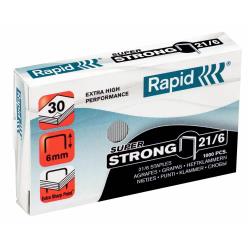 Punti Rapid Super Strong - 21/6 (6/6) - acciaio zincato - metallo - Rapid - conf. 1000 pezzi